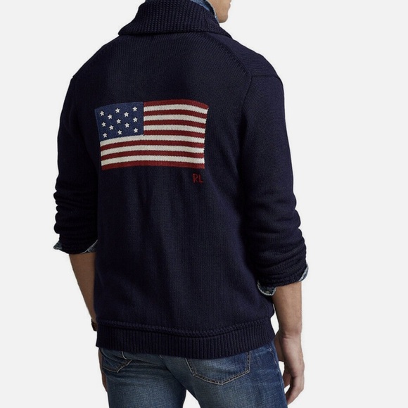 Polo Ralph Lauren Flag Cardigan, NWT - Picture 3 of 5